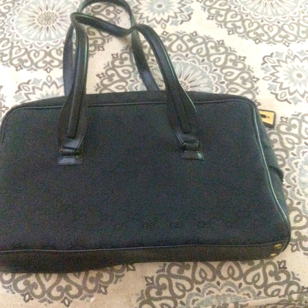 GUCCI VINTAGE CANVAS SATCHEL..BLACK..BEAUTIFUL!!